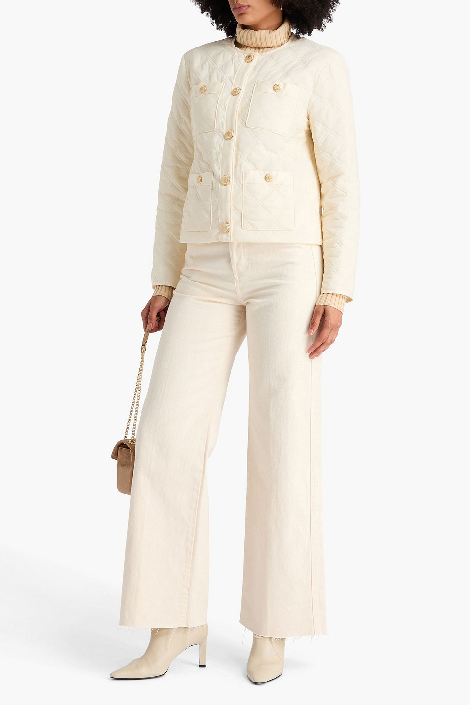  Veronica Beard - Shalia Quilted Shell Jacket - White - S 