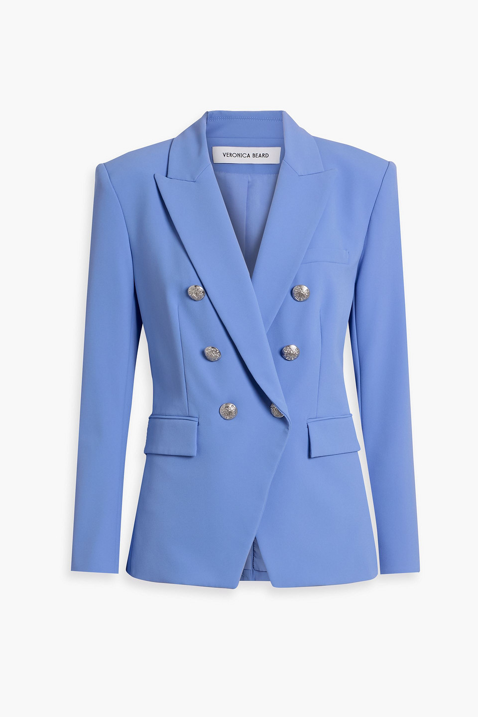 veronica beard - miller dickey double-breasted crepe blazer - blue - us 12