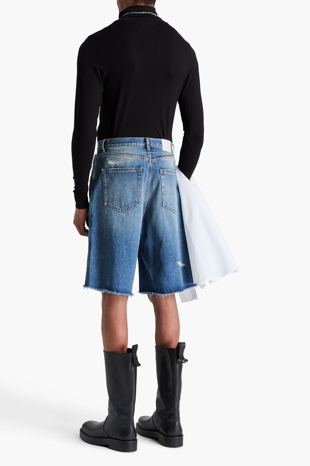 MM6 MAISON MARGIELA شورتات دينم بتأثير معتق