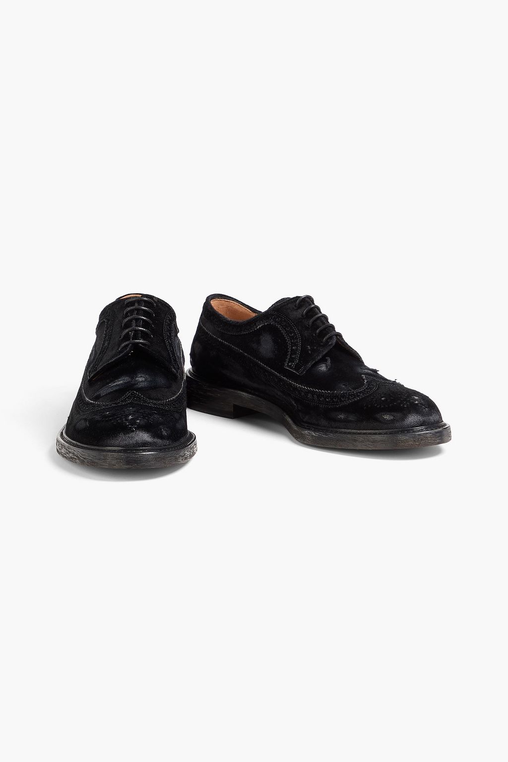 MAISON MARGIELA Distressed velvet Oxford shoes