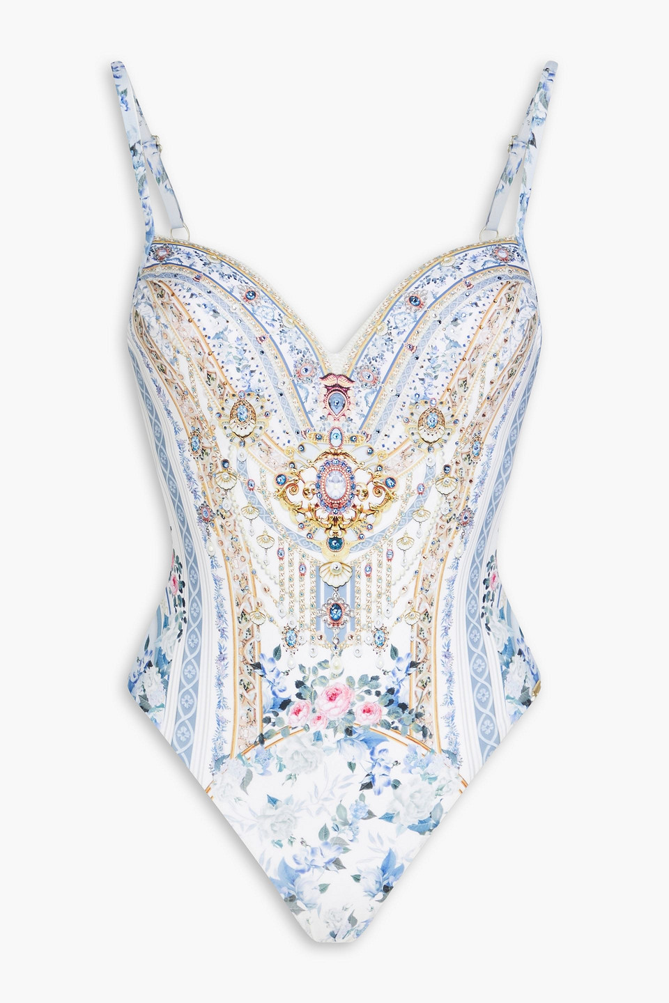 Camilla Crystal-embellished Printed Swimsuit