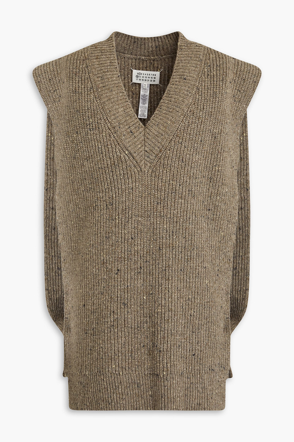 Maison Margiela Donegal Ribbed Wool-blend Vest In Brown