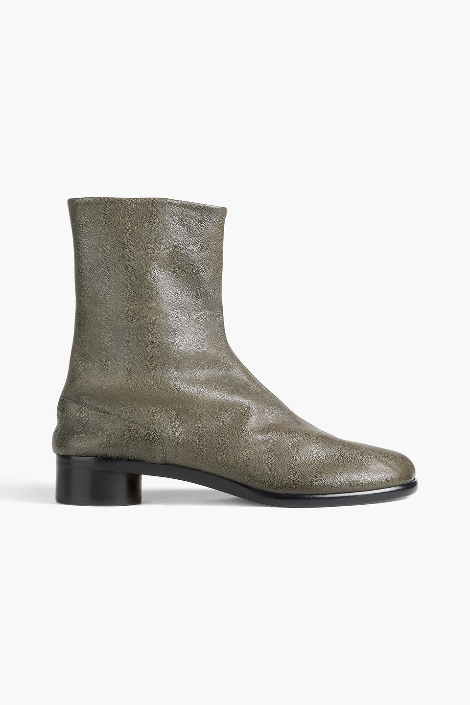 Maison Margiela Tabi Split-toe Leather Chelsea Boots In Green