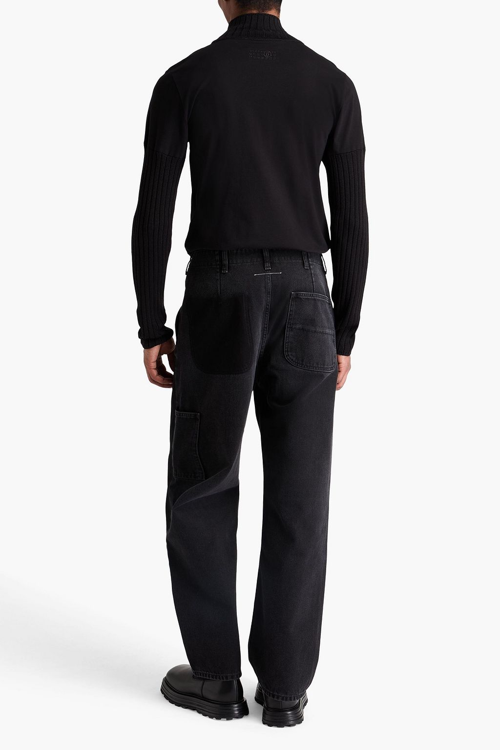 MM6 MAISON MARGIELA Cotton-jersey and ribbed wool-blend T-shirt