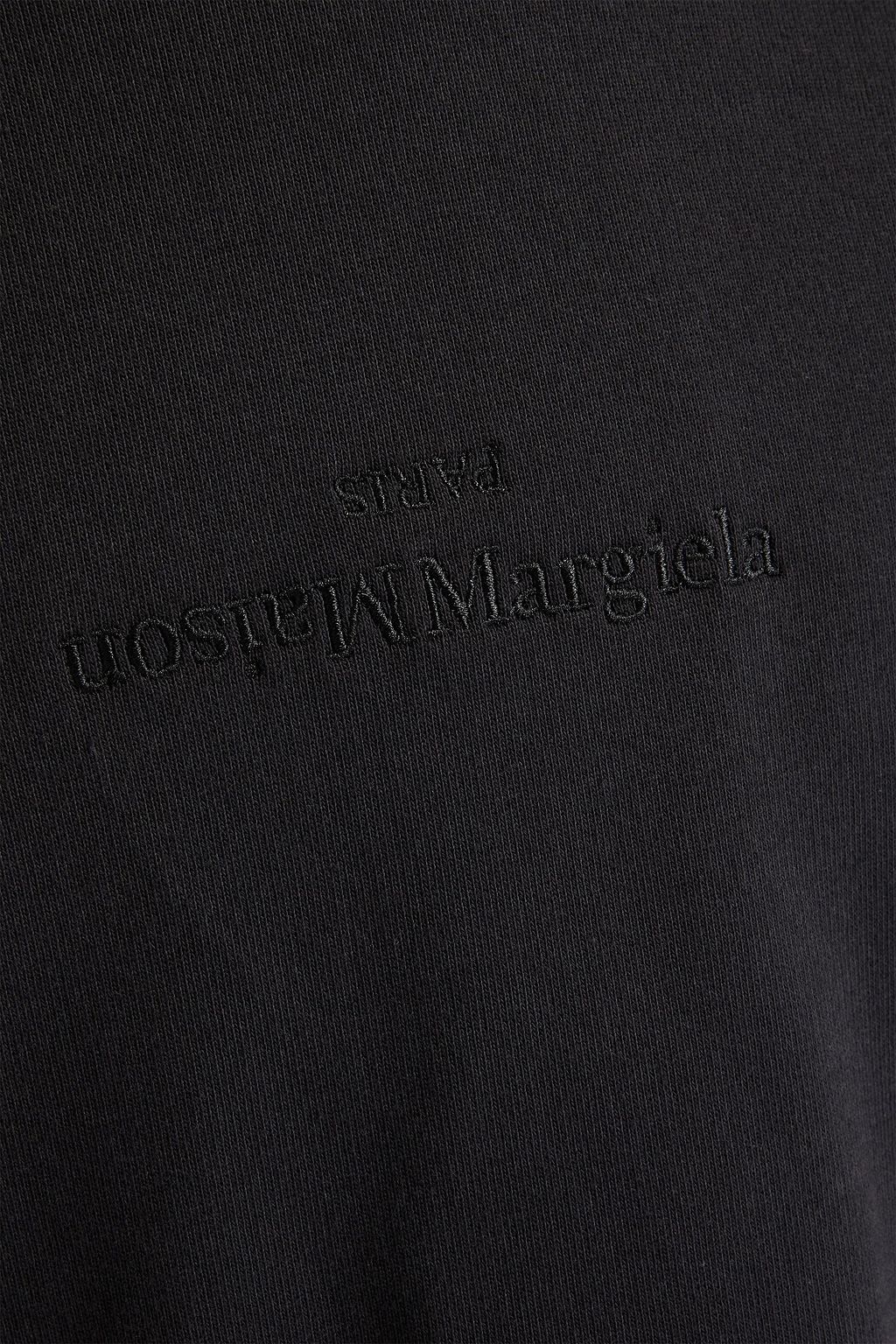 MAISON MARGIELA كنزة هودي من قطن تيري فرنسي مطاطي بتصميم مطرّز
