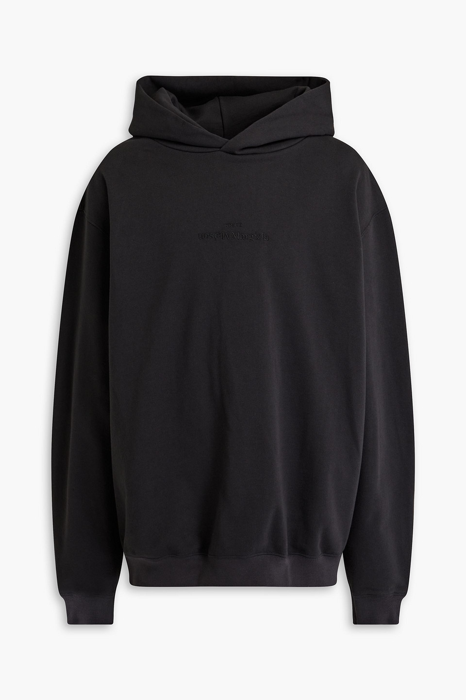 Embroidered French cotton-terry hoodie
