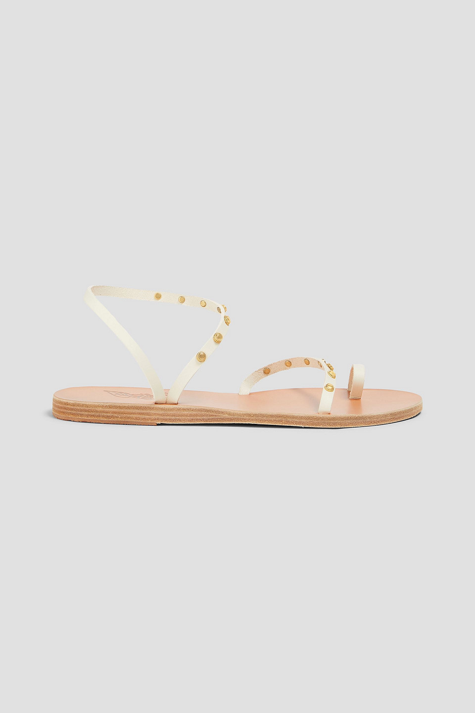 Ancient Greek Sandals Eleftheria Studded Leather Sandals In Off-white