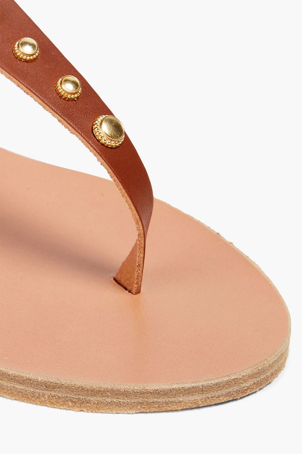 ANCIENT GREEK SANDALS صندل "ليتو" من الجلد مزيّن بدبابيس معدنية