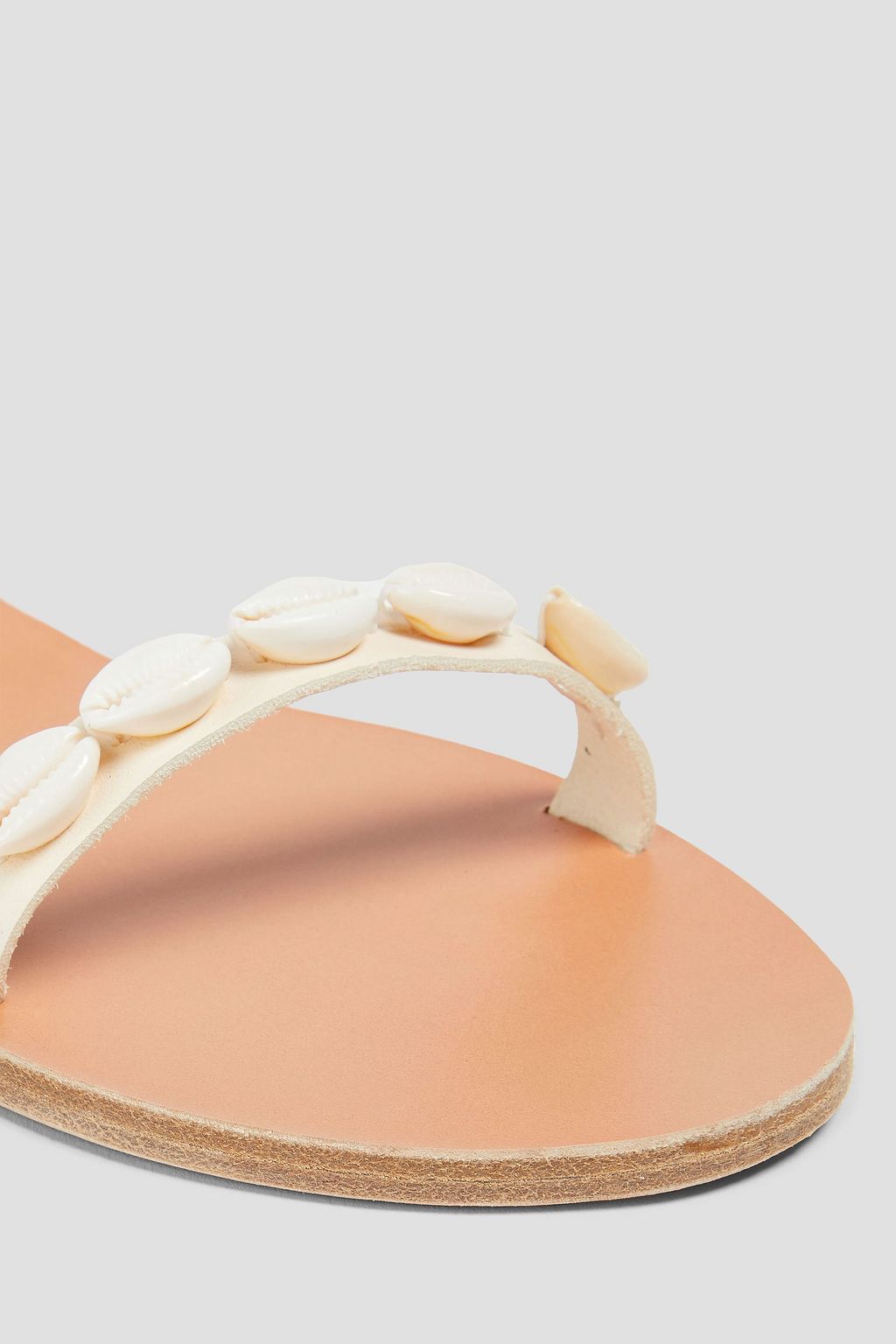ANCIENT GREEK SANDALS Irida shell-embellished leather sandals