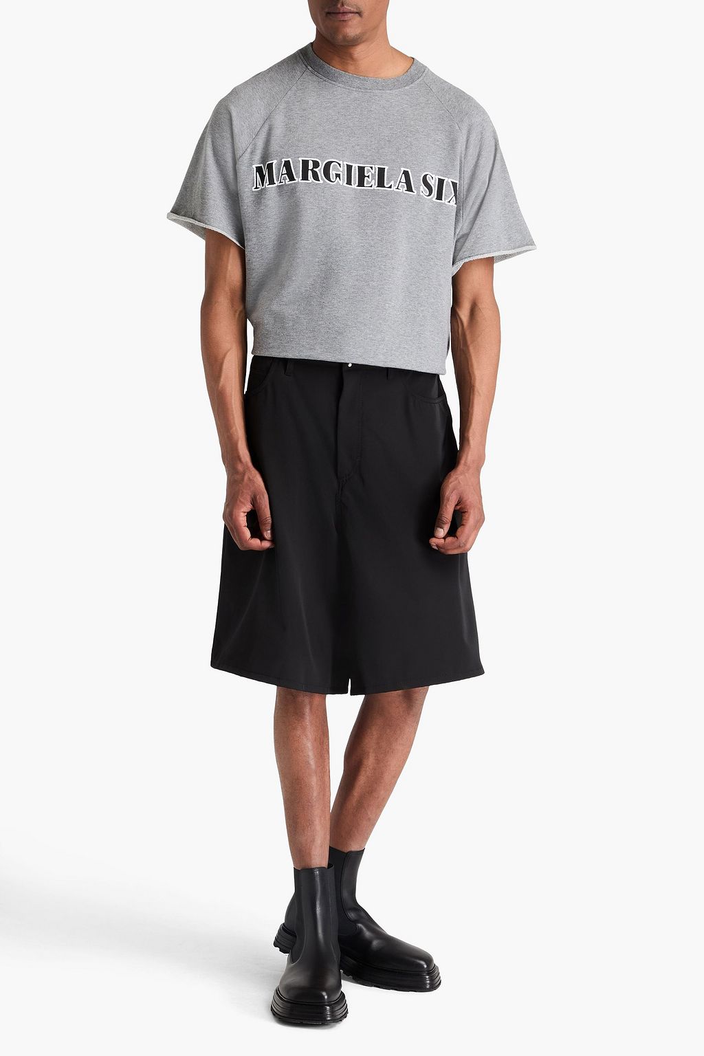MM6 MAISON MARGIELA شورت من التويل المطاط
