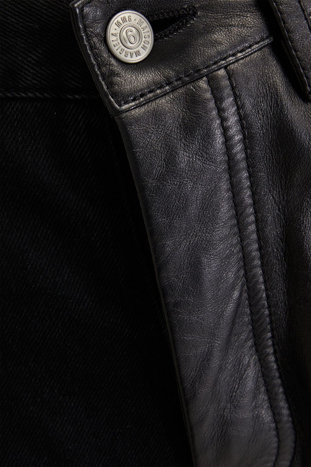 MM6 MAISON MARGIELA Denim and leather jeans