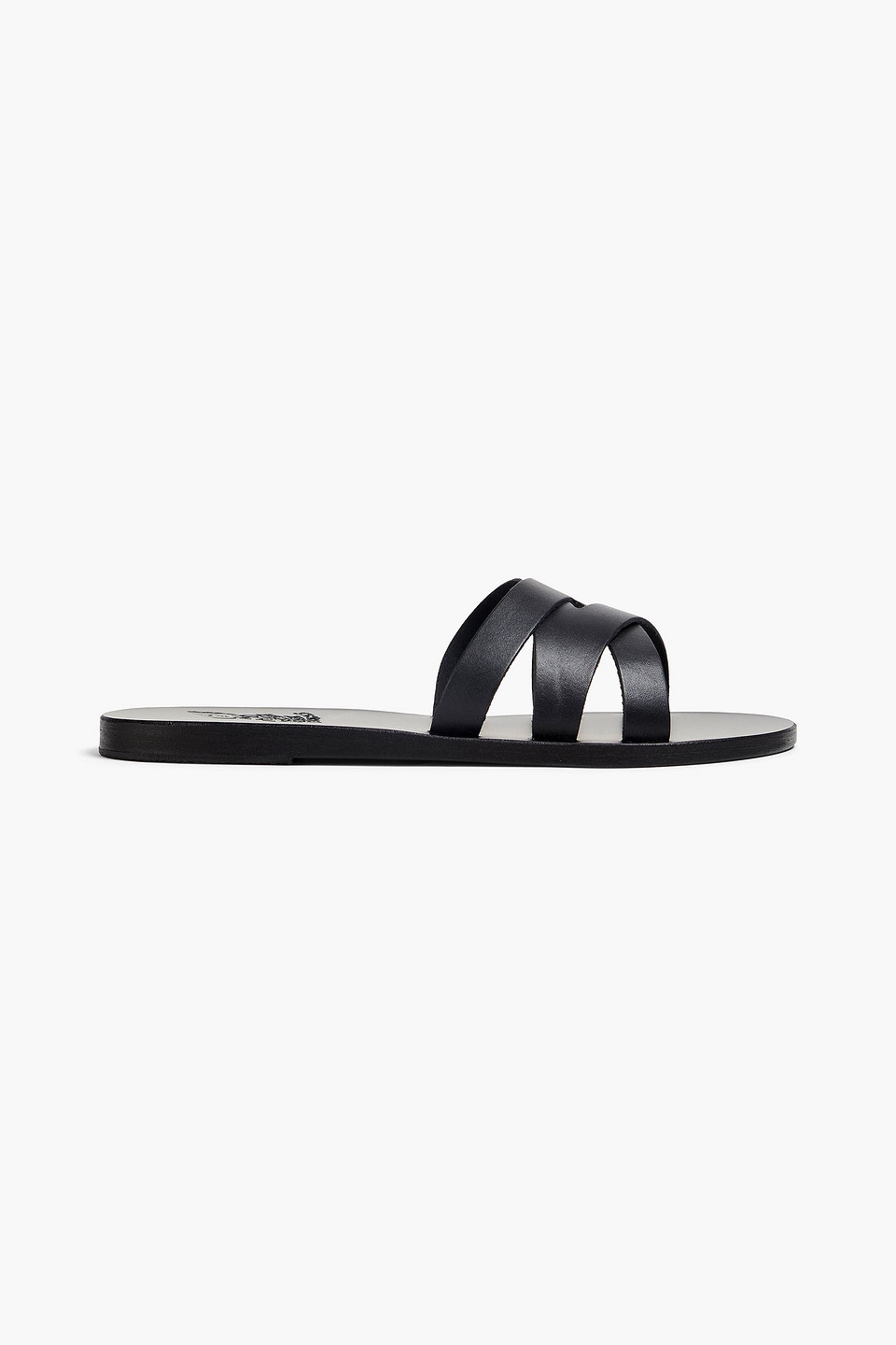 Ancient Greek Sandals Dionysia Leather Slides In Black