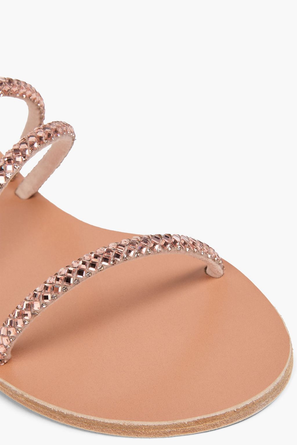 ANCIENT GREEK SANDALS صندل "بوليتيمي" من الجلد ومزين بالكريستال