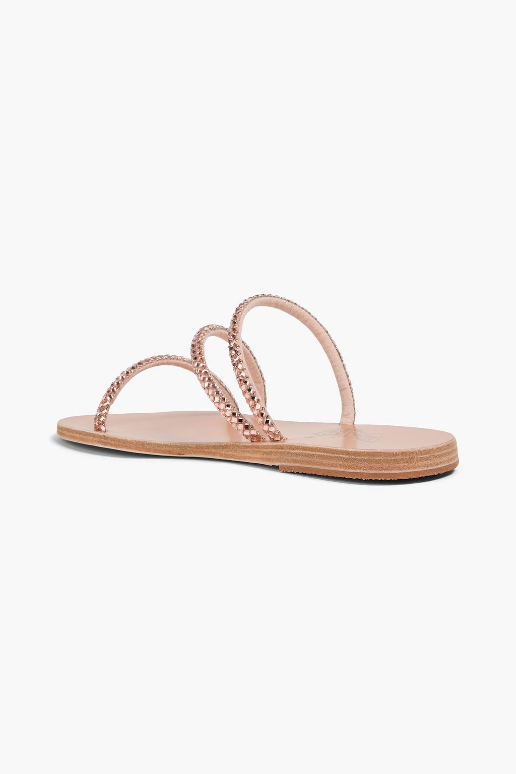 ANCIENT GREEK SANDALS صندل "بوليتيمي" من الجلد ومزين بالكريستال