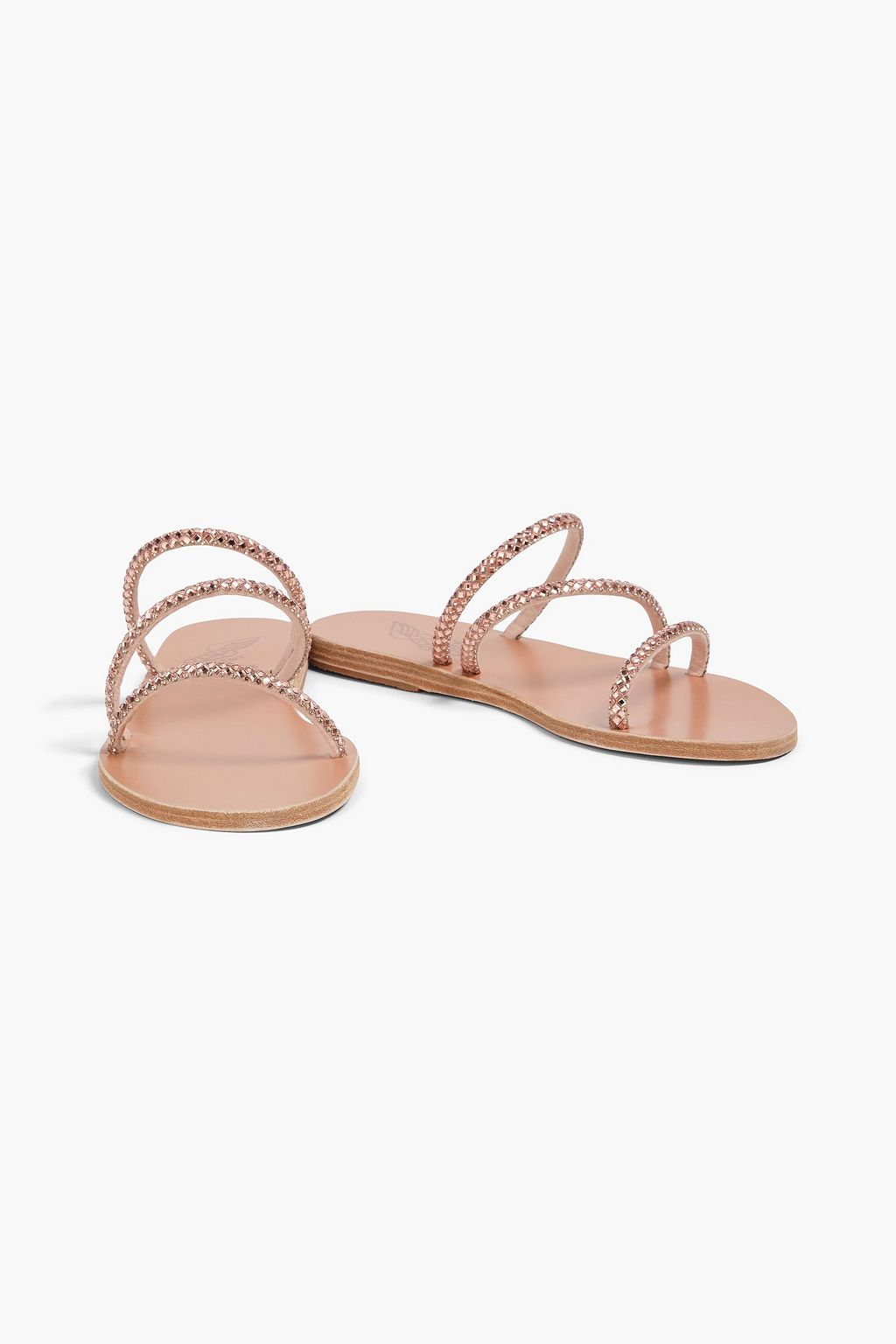 ANCIENT GREEK SANDALS صندل "بوليتيمي" من الجلد ومزين بالكريستال
