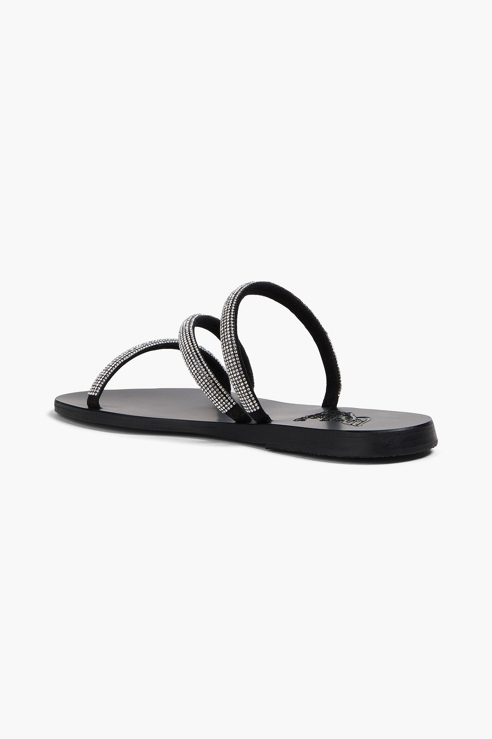 Ancient Greek Sandals Polytimi Crystal-embellished Leather Sandals In Black