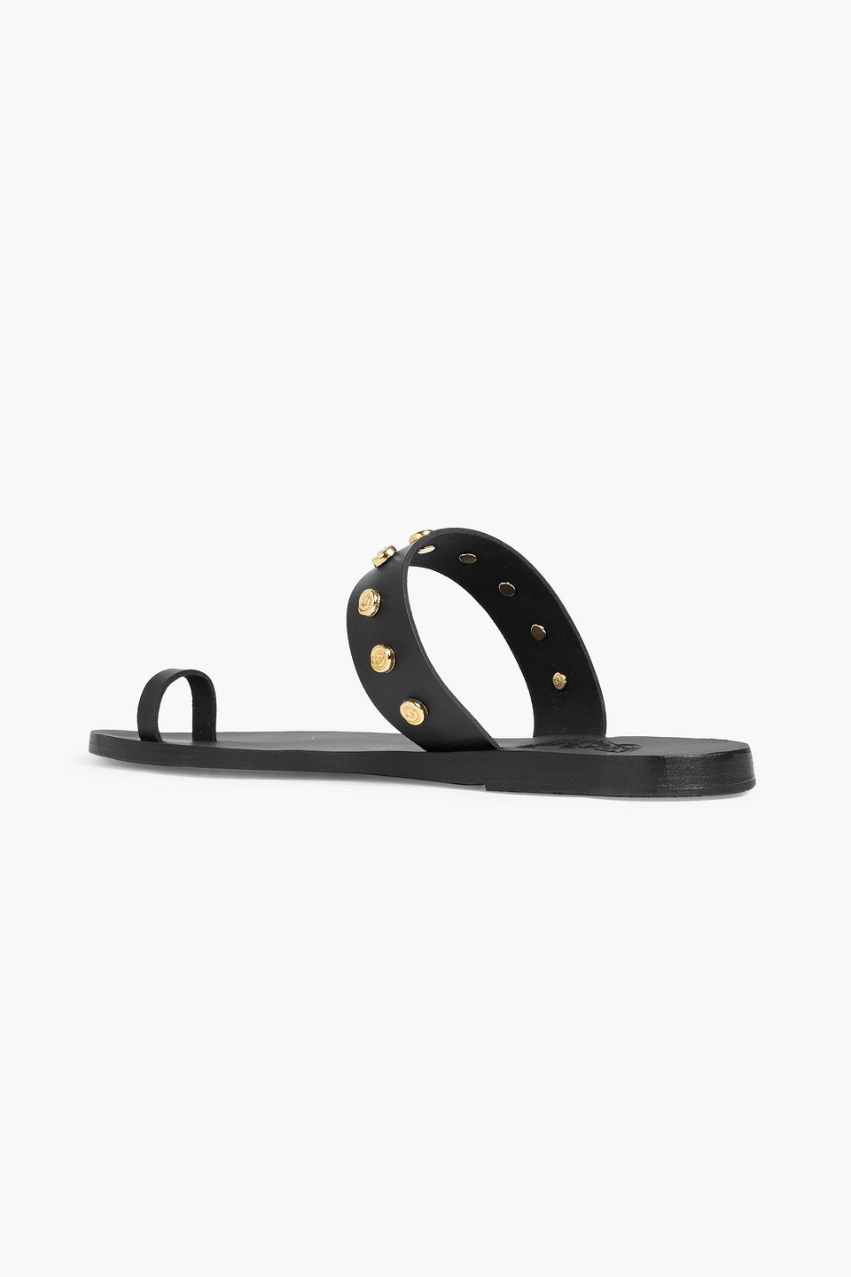 Ancient Greek Sandals Thalia Shell Embellished Leather Slides