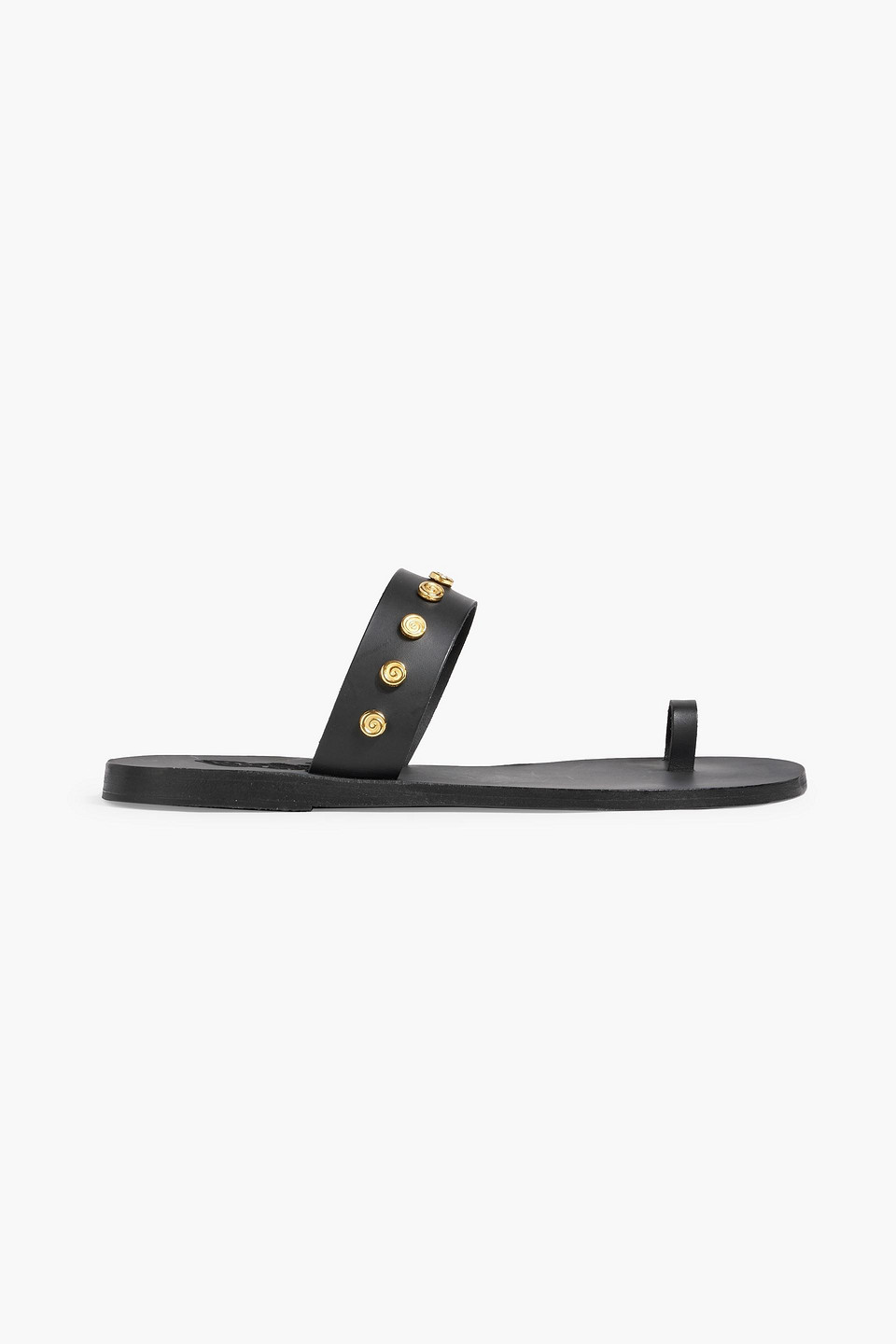 Ancient Greek Sandals Thalia Shell Embellished Leather Slides