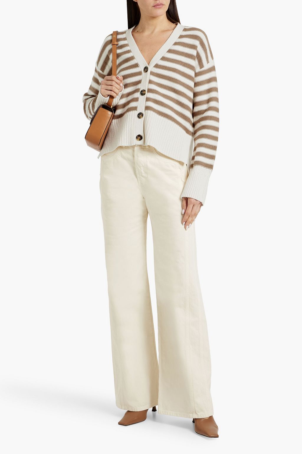 VERONICA BEARD Saylor striped cotton cardigan
