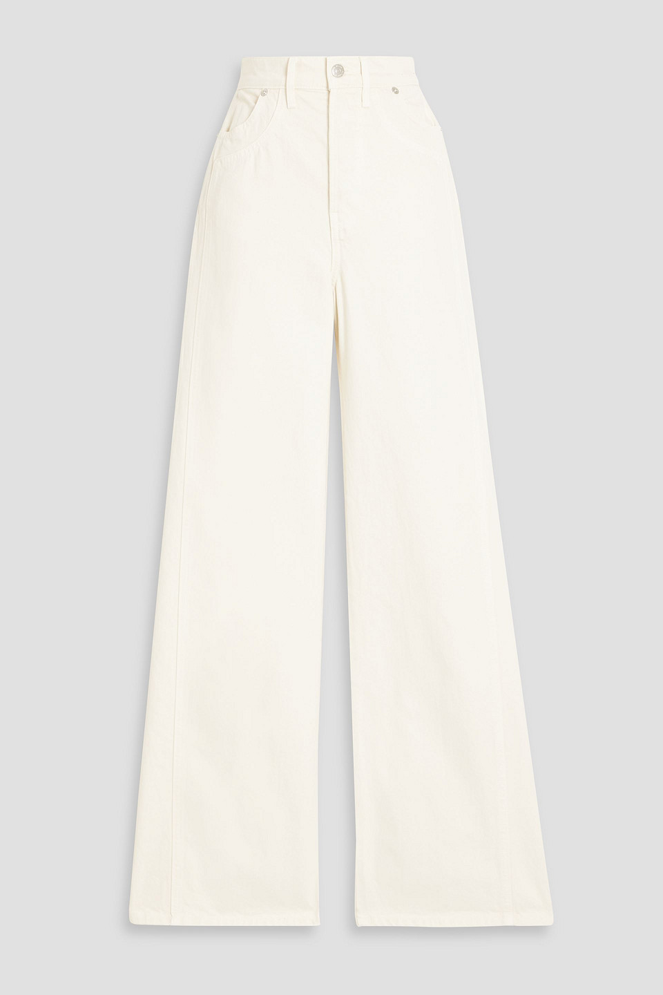 Veronica Beard Taylor Paneled High-rise Wide-leg Jeans In Ecru