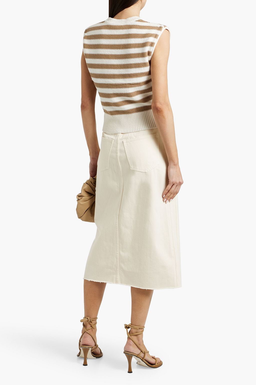 VERONICA BEARD Victoria paneled denim midi skirt