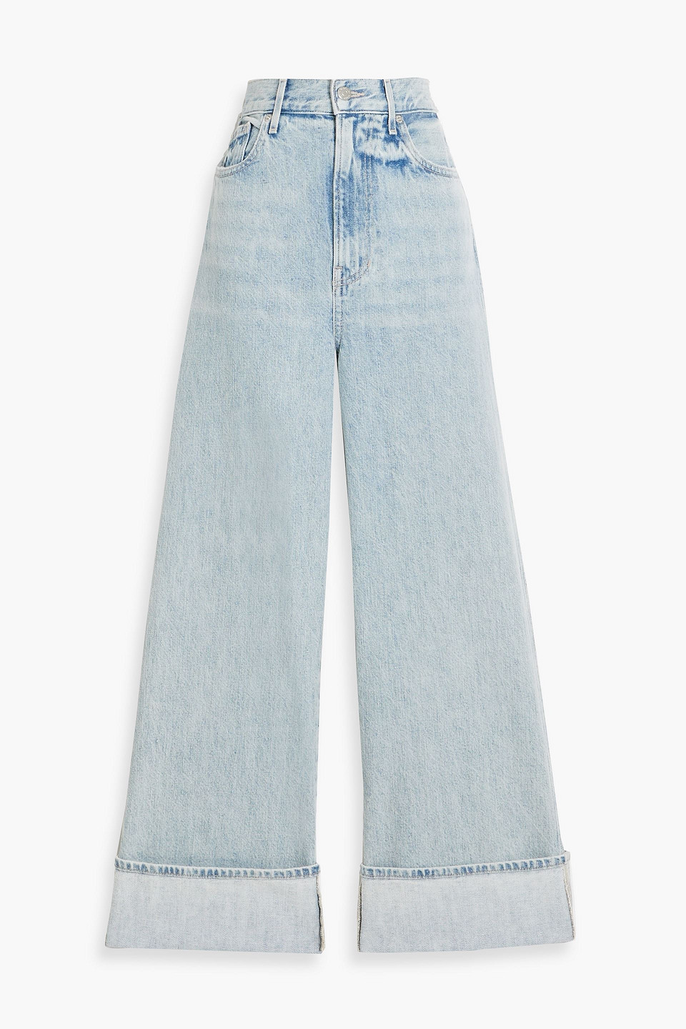 Veronica Beard Taylor Cropped High-rise Wide-leg Pants In Light Denim