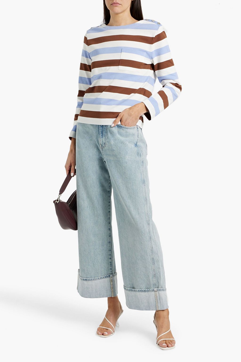 VERONICA BEARD Hovey striped cotton top