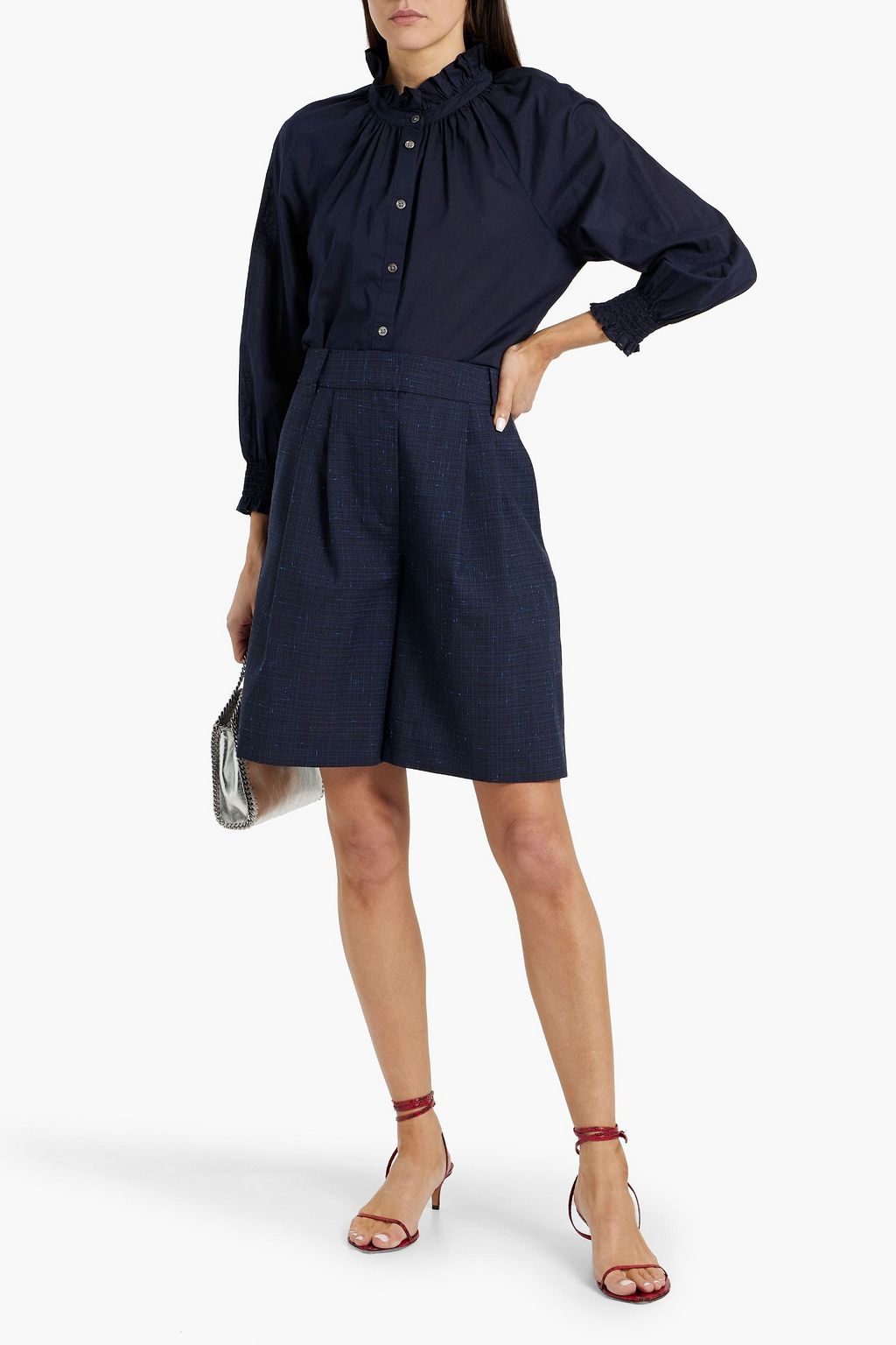 VERONICA BEARD Calisto ruffled cotton shirt