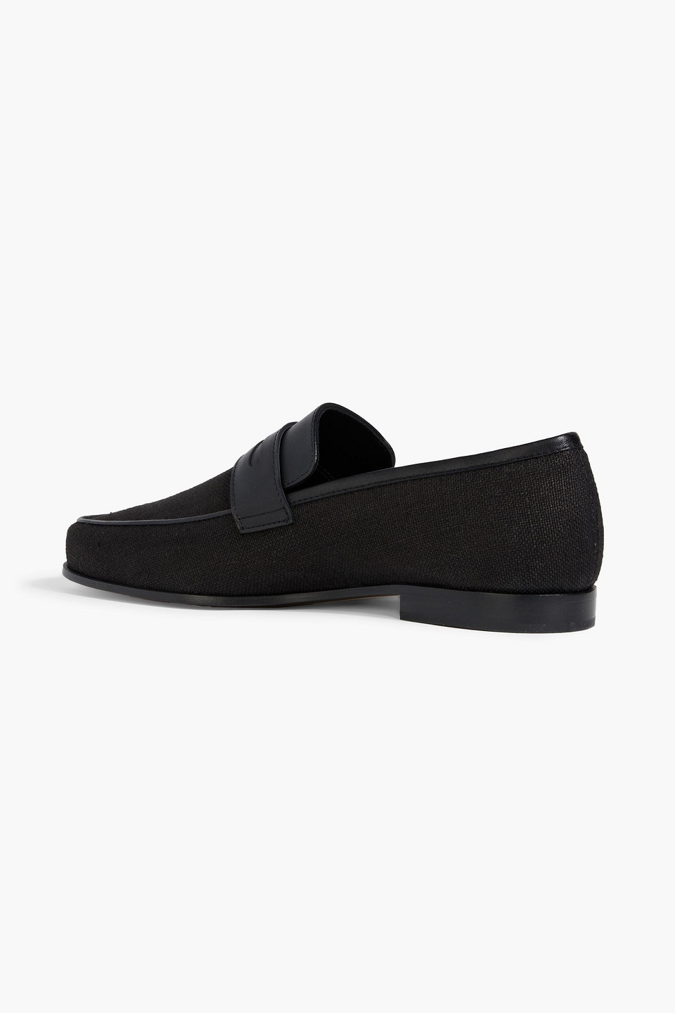 Totême Leather-trimmed Canvas Loafers In Black