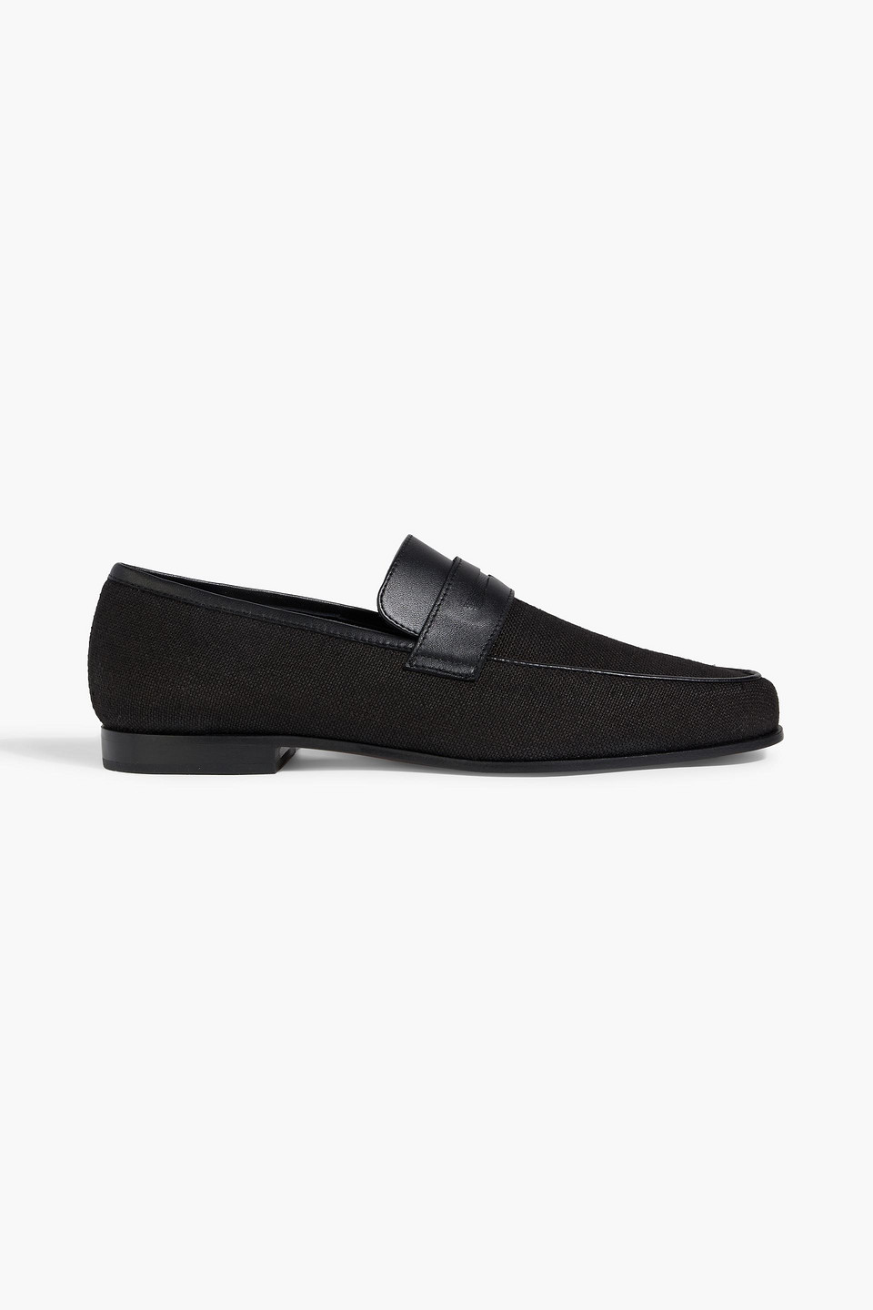 Totême Leather-trimmed Canvas Loafers In Black