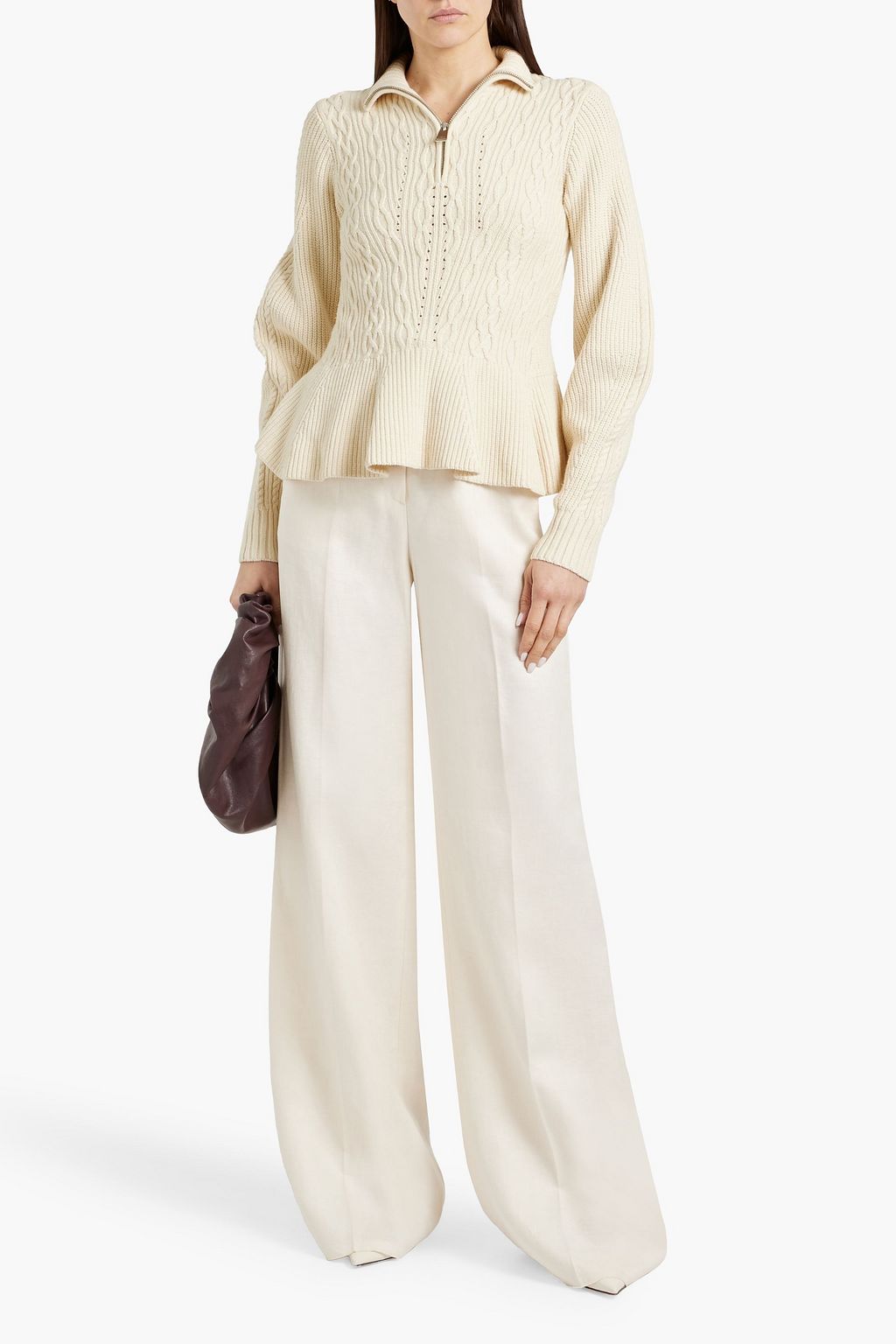 SIMKHAI Susanna cable-knit cotton-blend sweater