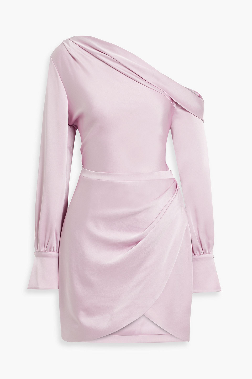 Simkhai Cameron One-shoulder Satin-crepe Mini Dress In Baby Pink