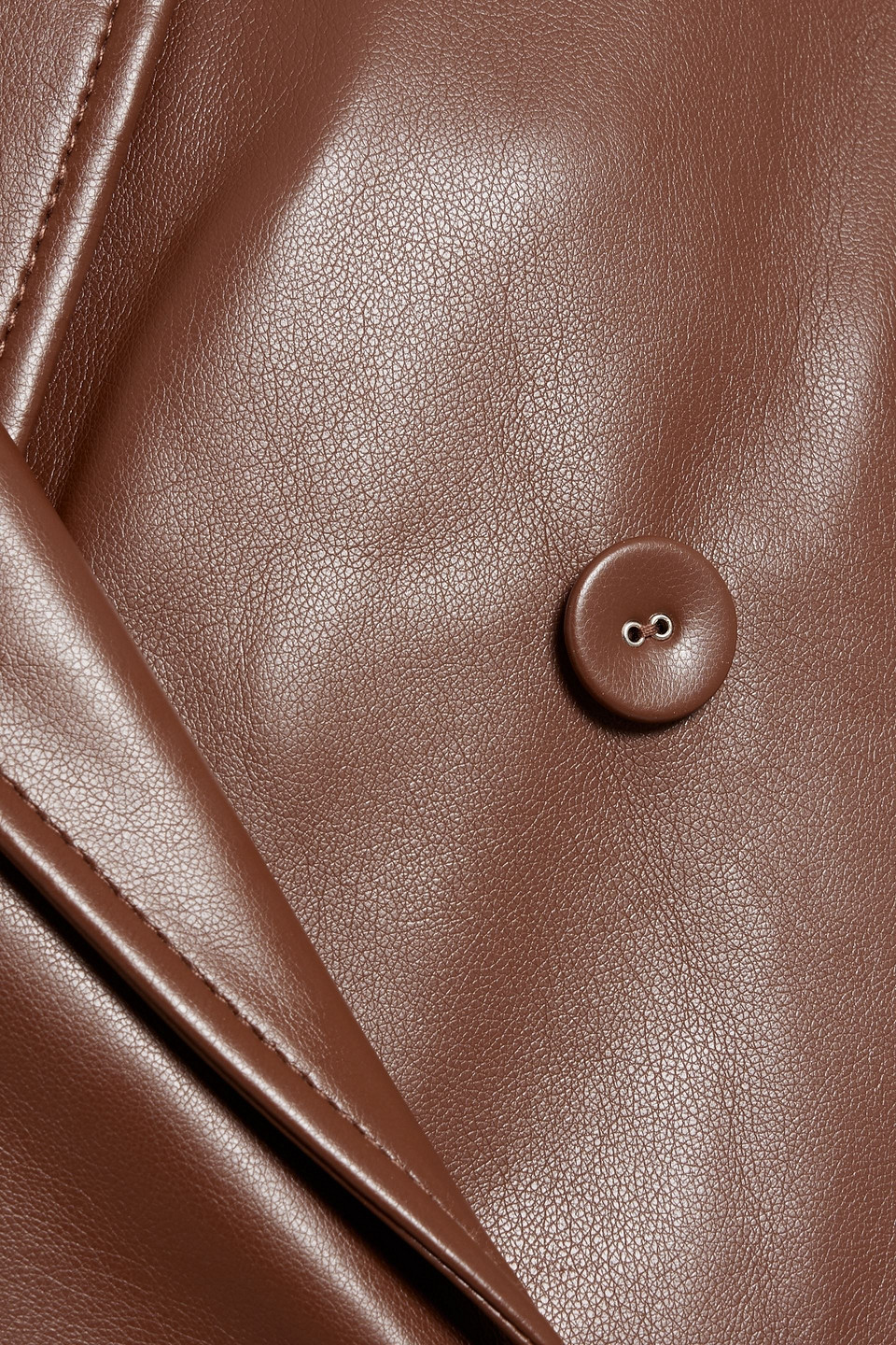 Simkhai Becky Double Breasted Faux Leather Blazer In Brown