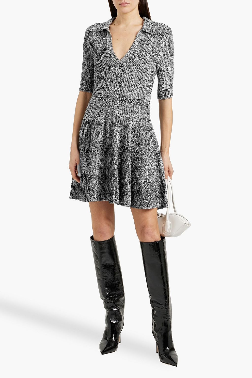 SIMKHAI Patricia marled ribbed-knit mini dress