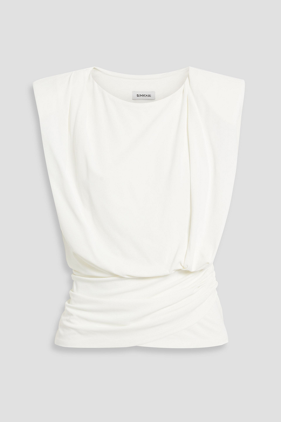 Simkhai Daton Draped Jersey Top In Ivory