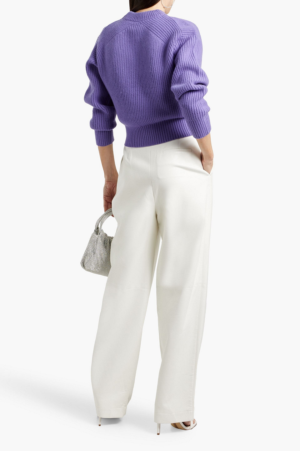 Simkhai Linda Ribbed Merino Wool-blend Sweater In Purple