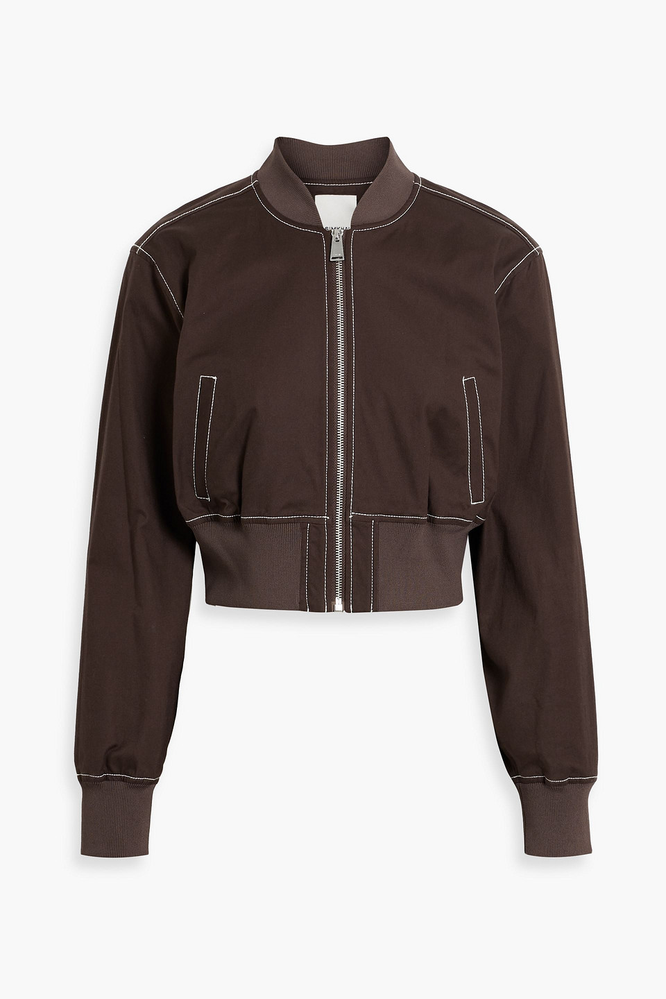 Simkhai Lorenzo Cropped Cotton-blend Bomber Jacket