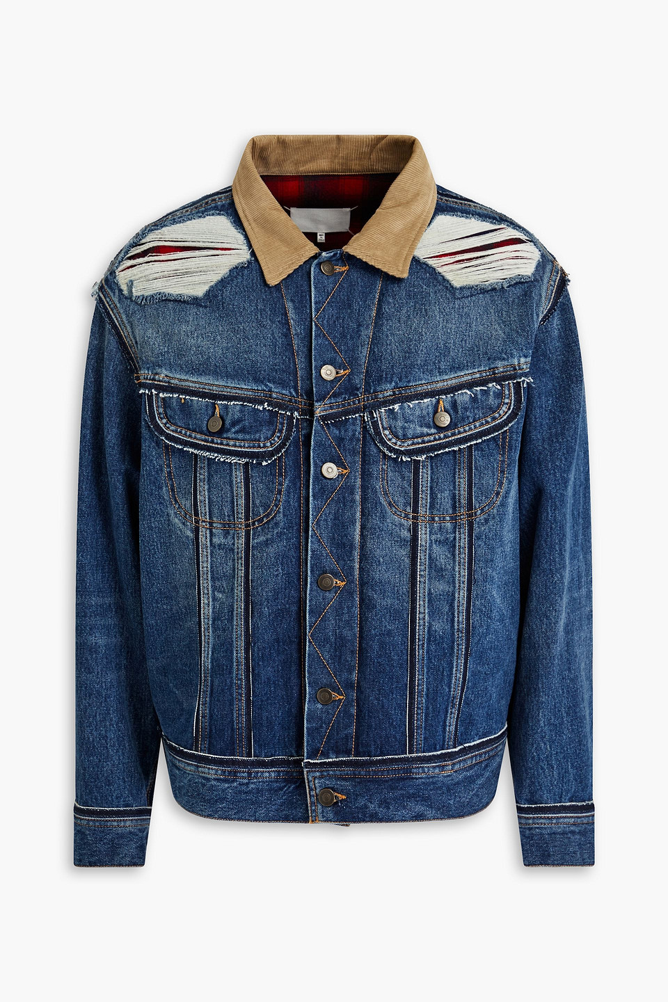 Pendleton distressed denim jacket