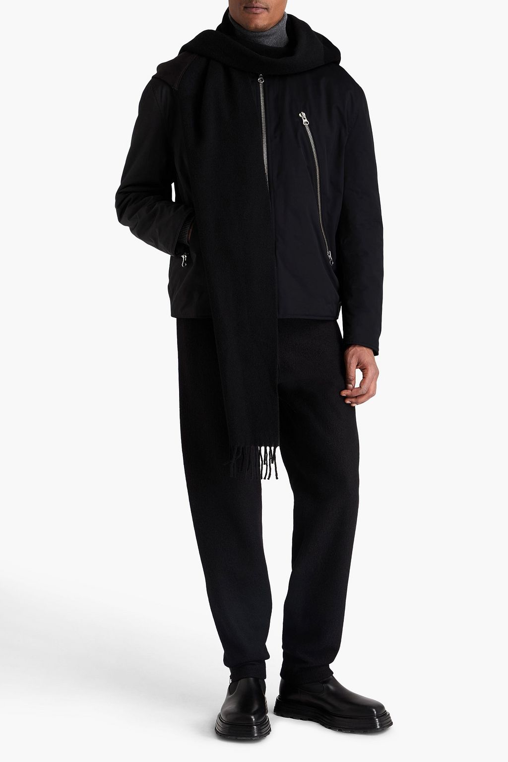 MM6 MAISON MARGIELA Shell and jersey hooded jacket