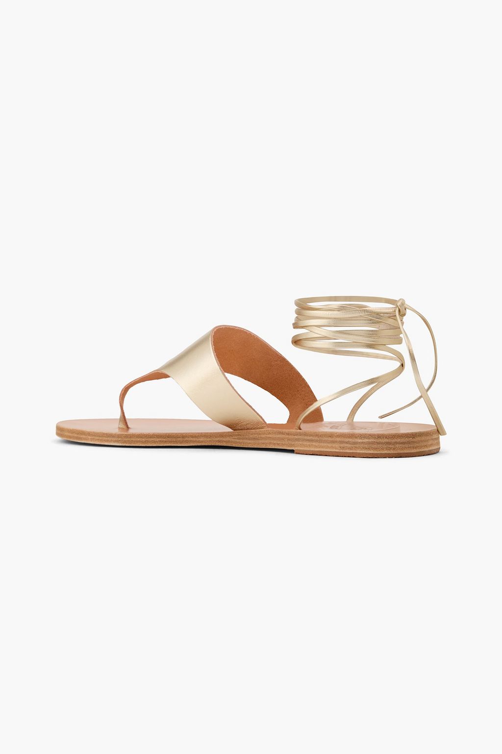 ANCIENT GREEK SANDALS صندل "نايشتا" من الجلد بلون معدني