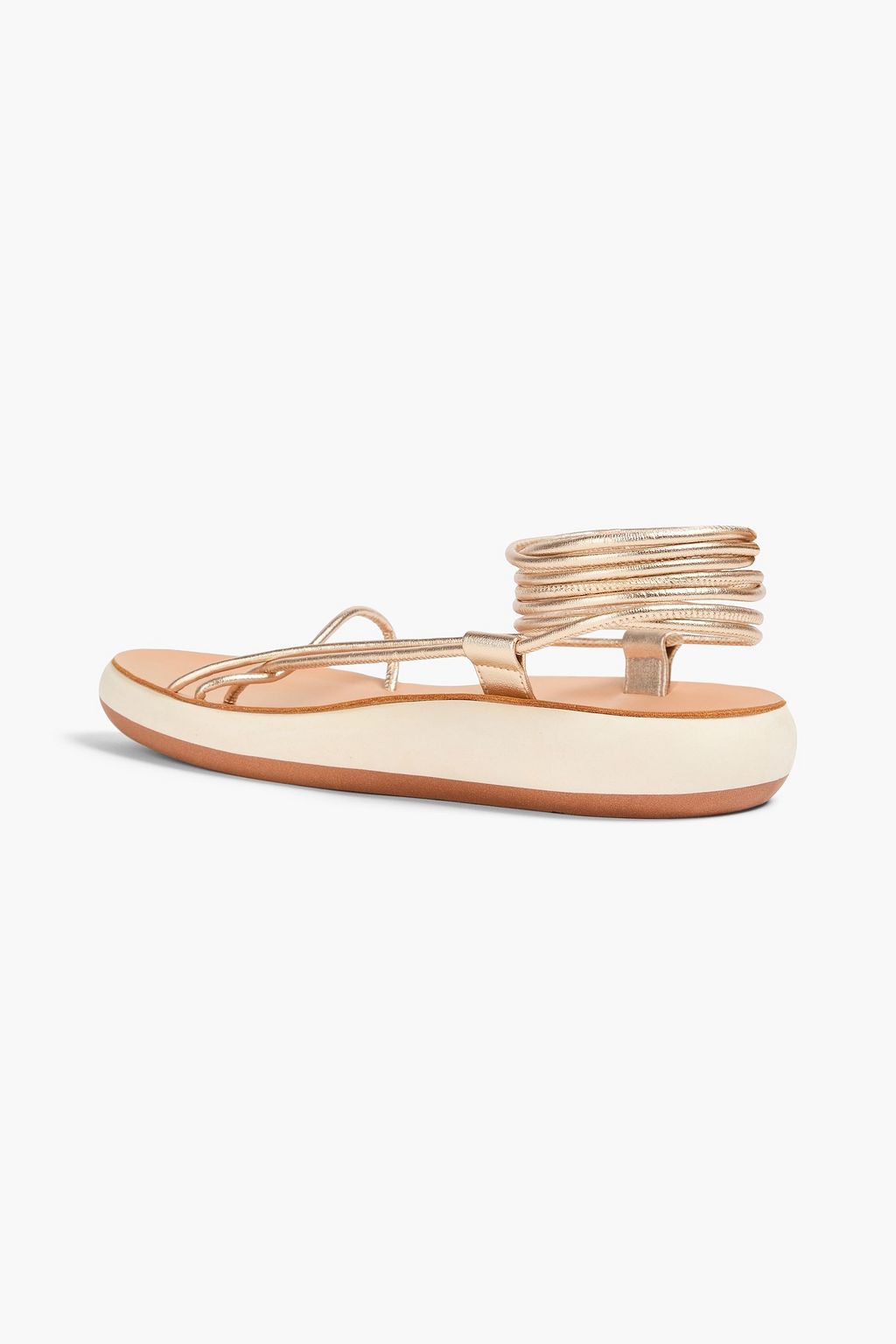 ANCIENT GREEK SANDALS صندل "دياكوبيس" من الجلد بلون معدني