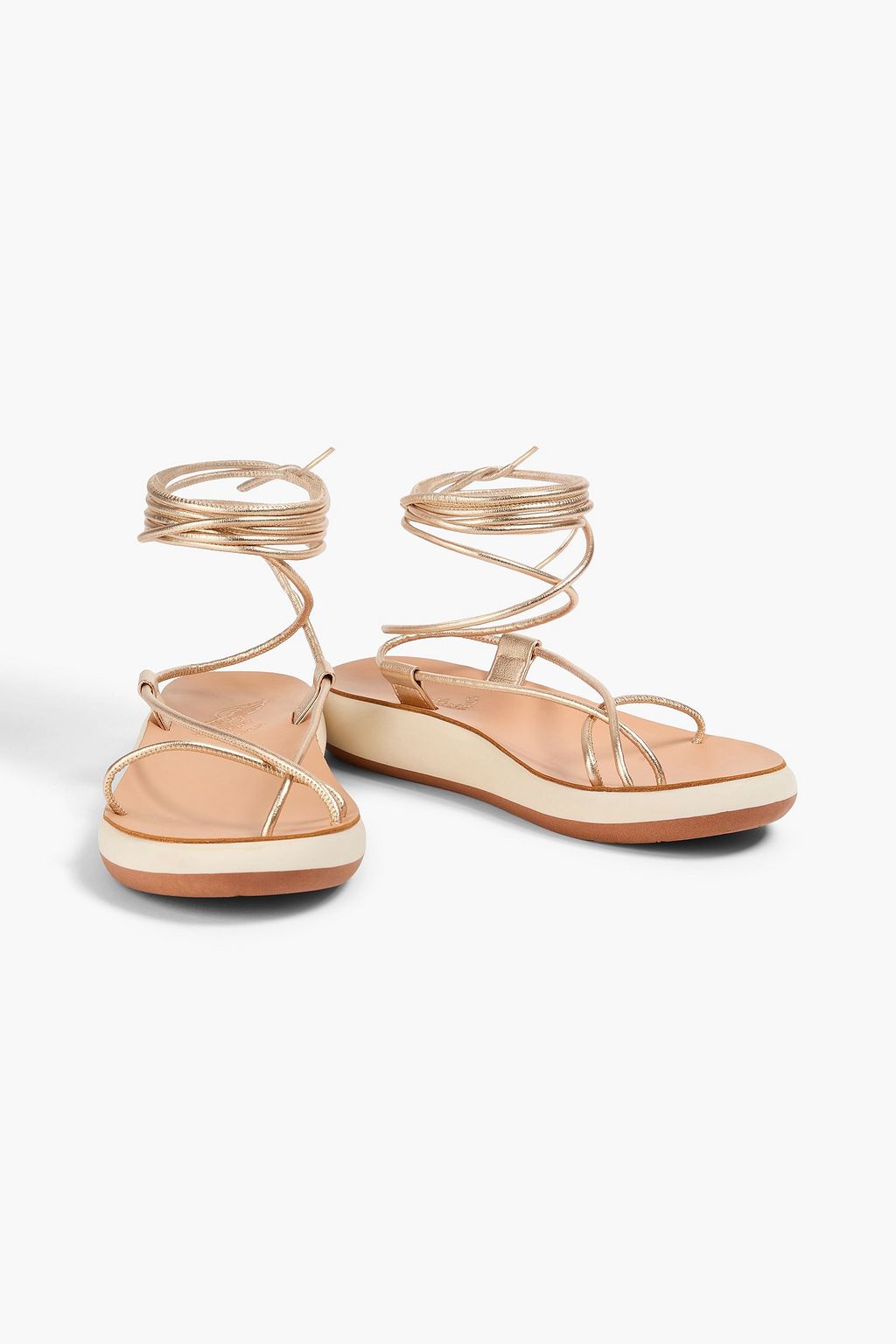 ANCIENT GREEK SANDALS صندل "دياكوبيس" من الجلد بلون معدني
