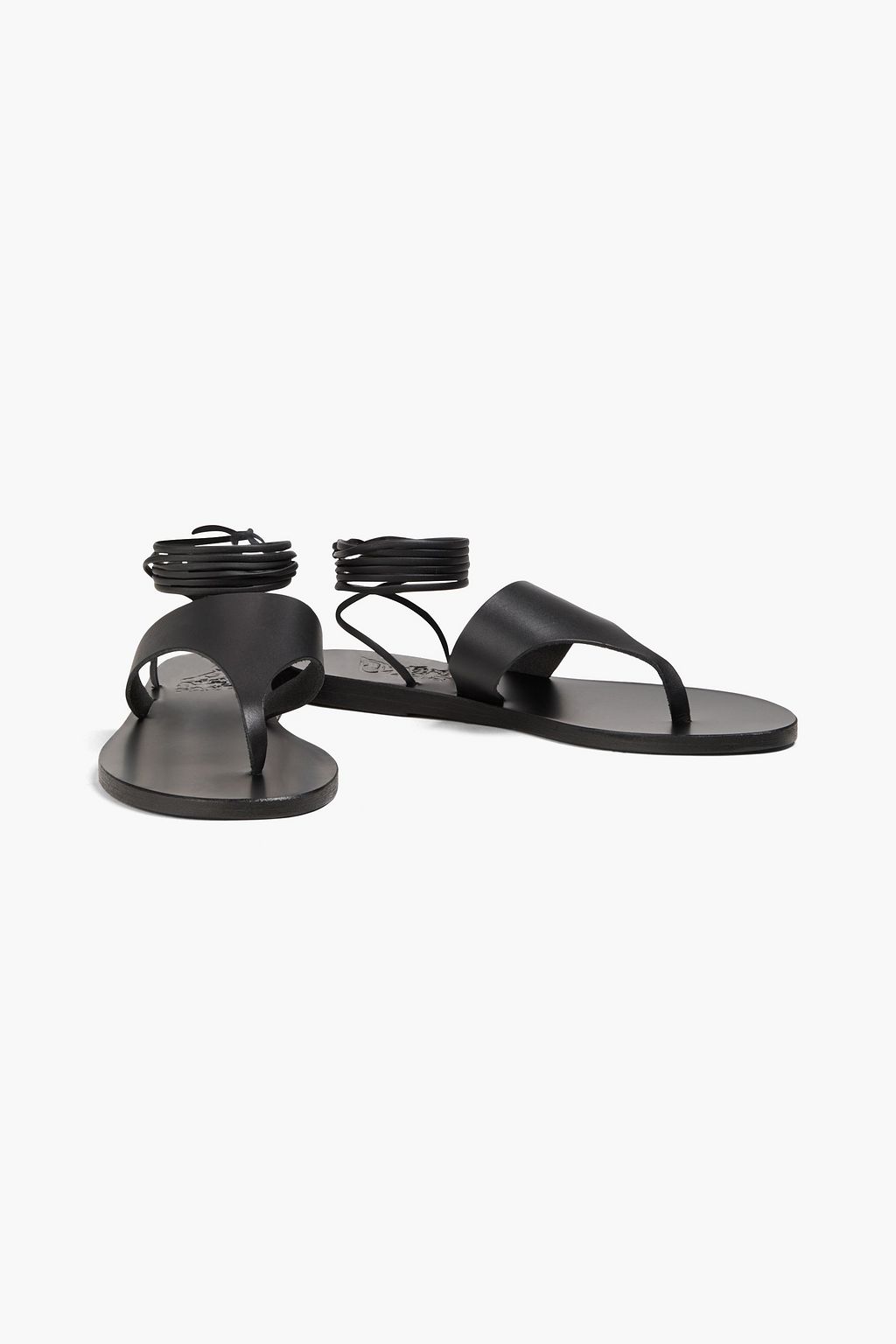 ANCIENT GREEK SANDALS صندل "نايشتا" من الجلد بلون معدني