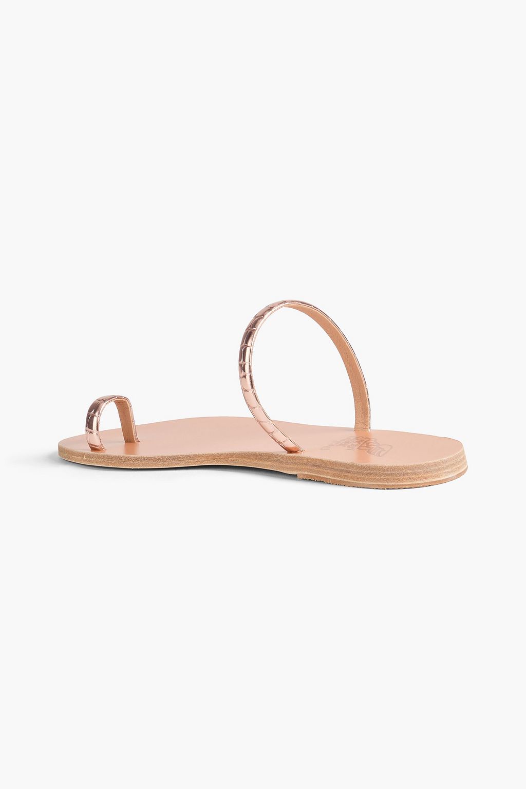 ANCIENT GREEK SANDALS Ophion クロコ風レザー サンダル メタリック