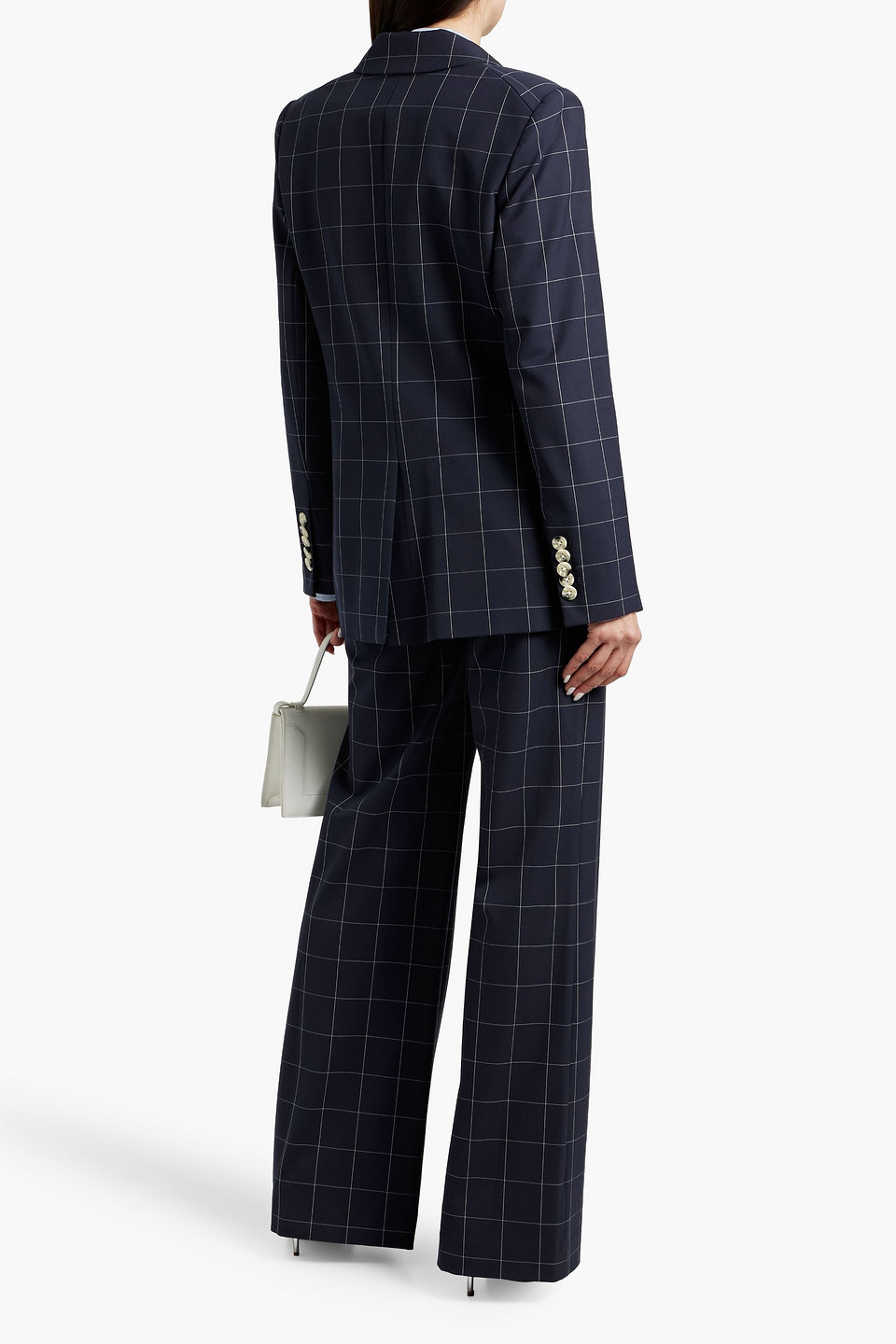 Veronica Beard Charleson Dickey Double-breasted Checked Crepe Blazer In Blue
