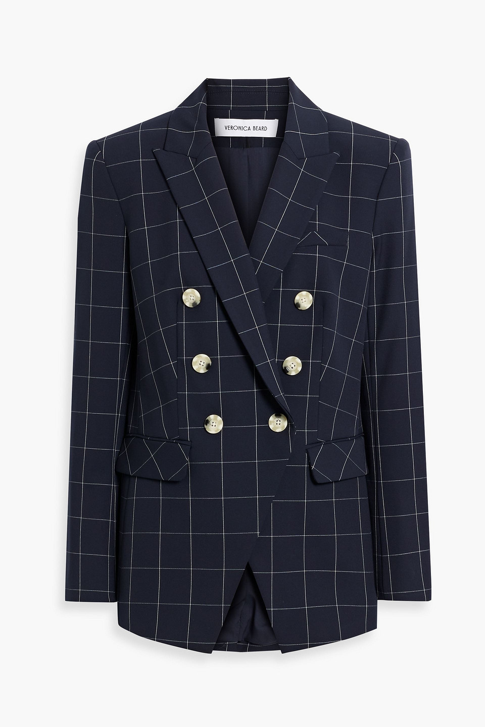 Veronica Beard Charleson Dickey Double-breasted Checked Crepe Blazer In Blue