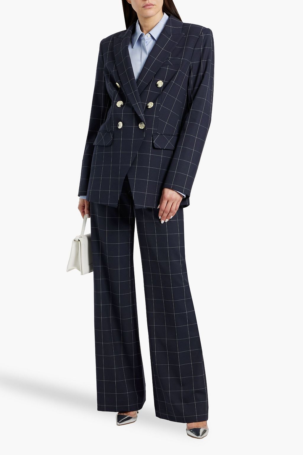 VERONICA BEARD Charleson Dickey double-breasted checked crepe blazer