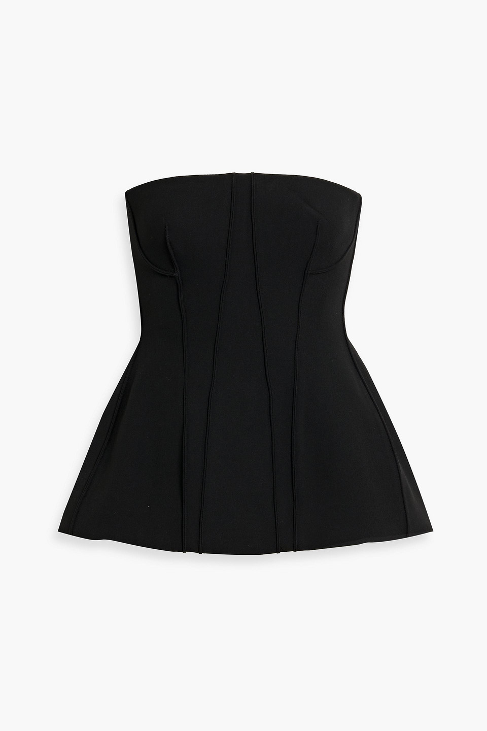 Simkhai Parker Strapless Crepe Peplum Top