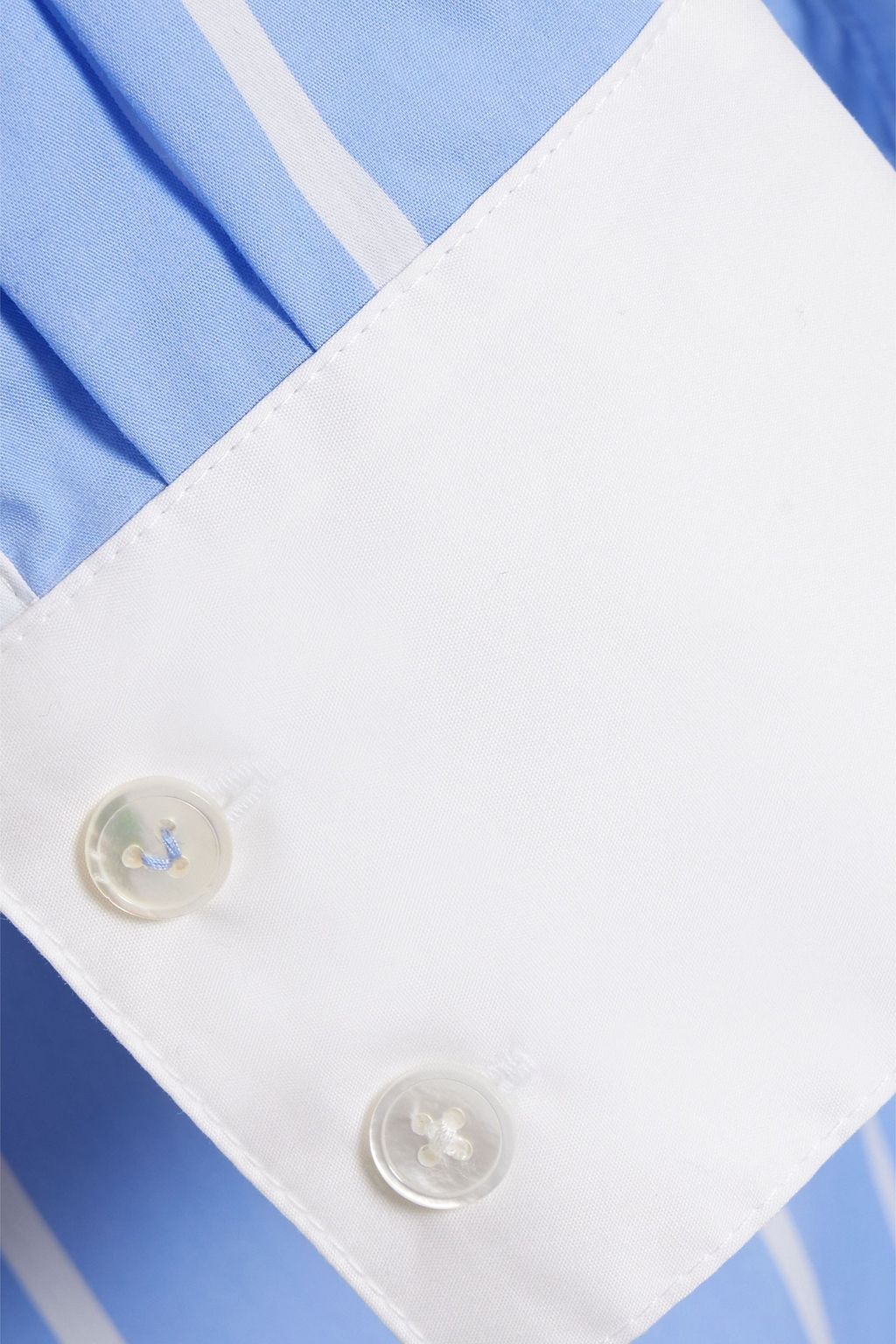 VERONICA BEARD Poppe wrap-effect striped cotton-blend poplin mini shirt dress