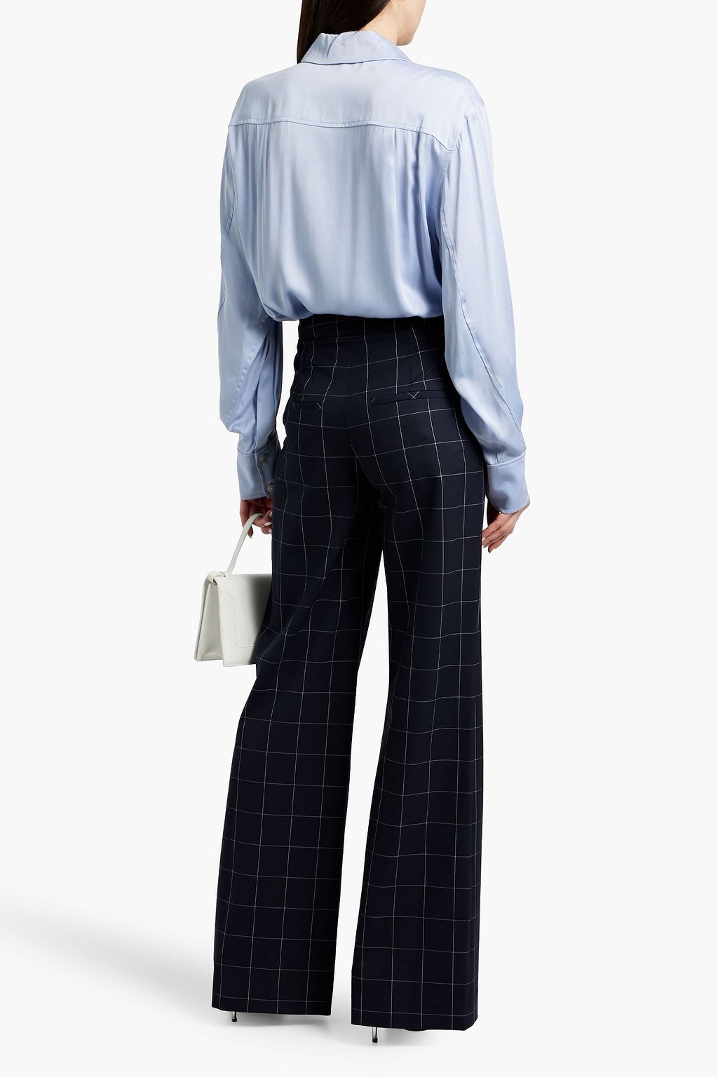 VERONICA BEARD Tonelli checked crepe wide-leg pants